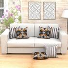 Almofada Para Sofá / Sala Listrada Geométrica 2 Unidades Com