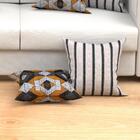 Almofada Para Sofá / Sala Listrada Geométrica 2 Unidades Com