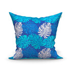 Almofada Para Sofá Azul Listrada E Floral Estampada 60cm X 60