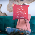 Almofada Para Sofá Sala 40x40 Você Faz Meu Coração Sorrir Ver