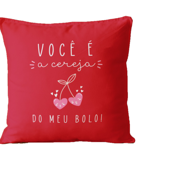 Almofada Para Sofá Sala Cheia 40x40 Cereja Do Meu Bolo Vermel
