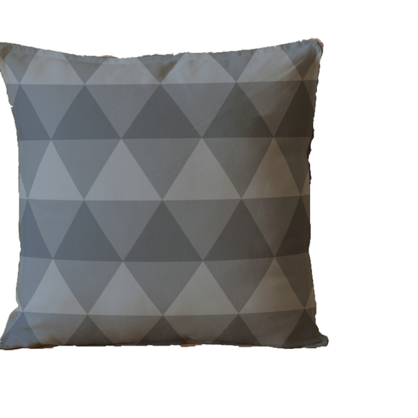 Almofada Para Sofá Sala Cheia 40x40 Cinza Triângulo Cinza