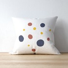 Almofada Para Sofá Sala Cheia 40x40 Decorativa Bolinhas Branco