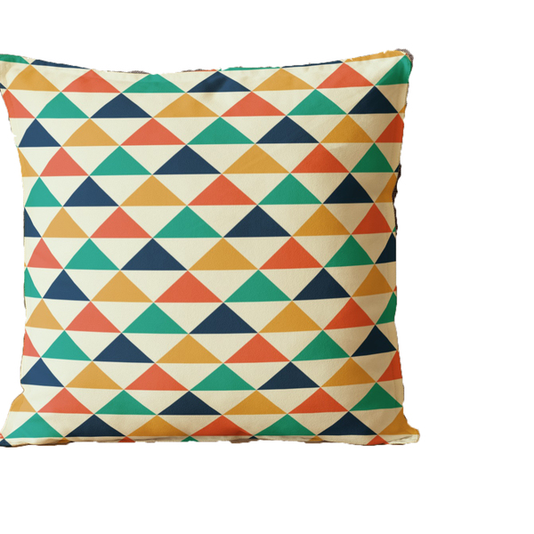 Almofada Para Sofá Sala Cheia 40x40 Desenho Triângulos Branco