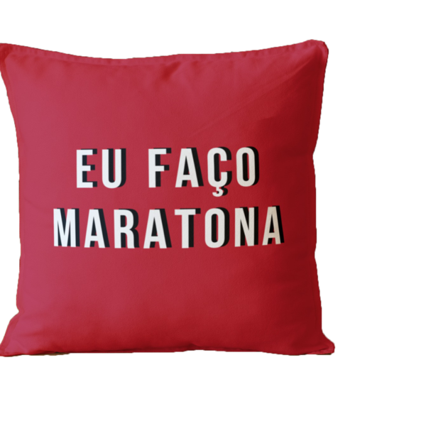 Almofada Para Sofá Sala Cheia 40x40 Eu Faço Maratona Rosa