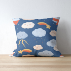 Almofada Para Sofá Sala Cheia 40x40 Infantil Nuvens Céu Azul