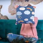 Almofada Para Sofá Sala Cheia 40x40 Infantil Nuvens Céu Azul