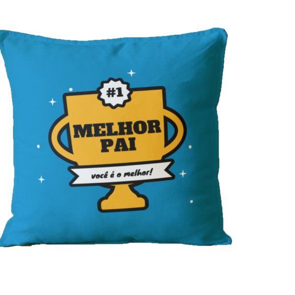 Almofada Para Sofá Sala Cheia 40x40 Melhor Pai Azul