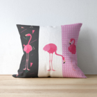 Almofada Para Sofá Sala Cheia 40x40 Preto E Rosa Flamingos Br