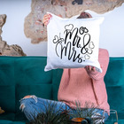 Almofada Para Sofá Sala Cheia 40x40 Senhor E Senhora Branco