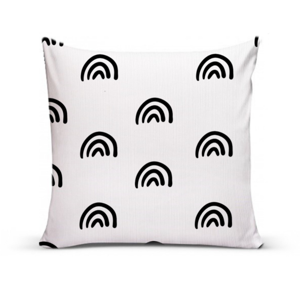 Almofada Para Sofá Sala Com Enchimento 40x40 Arco-íris Preto