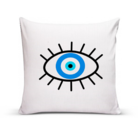 Almofada Para Sofá Sala Com Enchimento 40x40 Olho Grego Branco