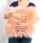 Almofada Pelúcia Pelo Alto Longo 4 Unidades Rosê Gold 45cm Co