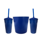 Almofada Porta Pipoca Azul Nosso Momento De Cinema Azul