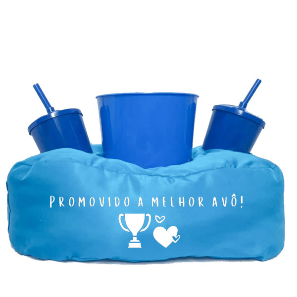 Almofada Porta Pipoca Azul Promovido A Melhor Avô Azul