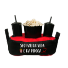 Almofada Porta Pipoca Bicolor Casal Par Da Vida Preto