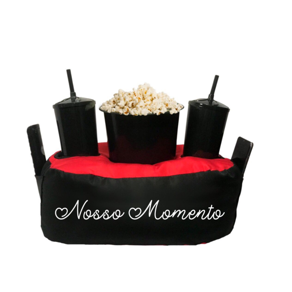 Almofada Porta Pipoca Bicolor Nosso Momento Preto