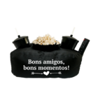Almofada Porta Pipoca Bons Amigos Bons Momentos Preto