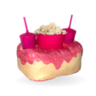 Almofada Porta Pipoca Casal Donuts Rosa