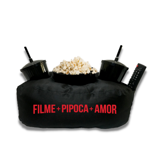 Almofada Porta Pipoca Casal Filme Pipoca E Amor Preto