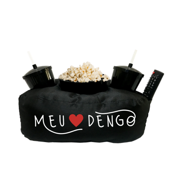 Almofada Porta Pipoca Casal Meu Dengo Preto