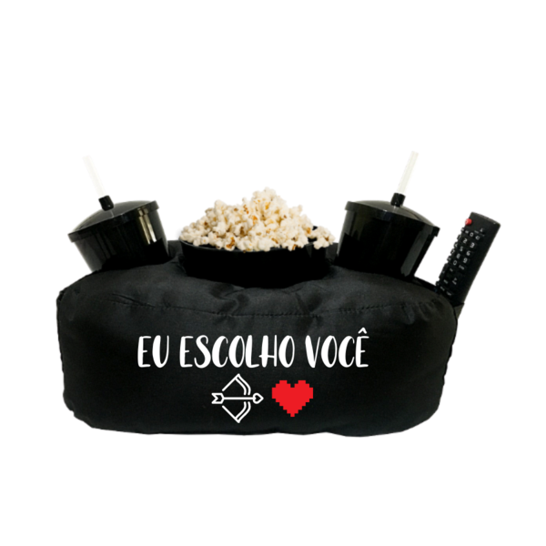 Almofada Porta Pipoca Eu Escolho Você Preto