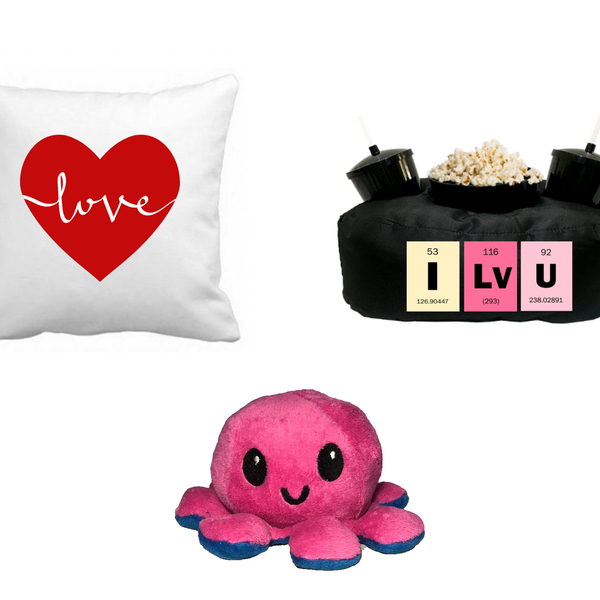 Almofada Porta Pipoca I Love You Geek  + Almofada + Polvo Pre