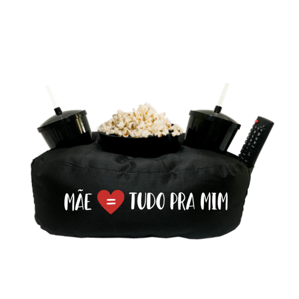 Almofada Porta Pipoca Mãe Tudo Pra Mim Preto