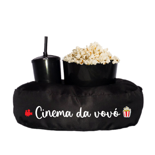 Almofada Porta Pipoca Preto Solteiro Cinema Da Vovó Preto