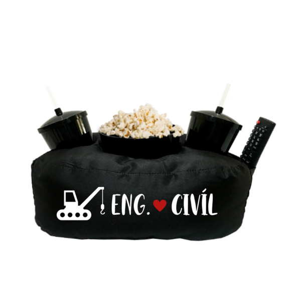 Almofada Porta Pipoca Profissão Eng Civil Preto
