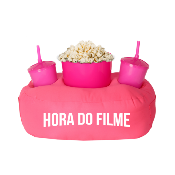 Almofada Porta Pipoca Rosa Hora Do Filme Rosa