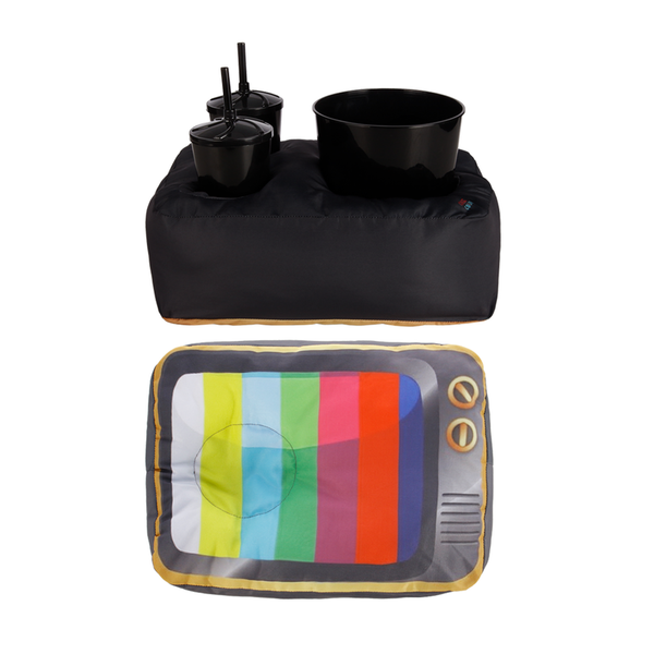 Almofada Porta Pipoca Tv Decorativa Criativa Divertida Preto