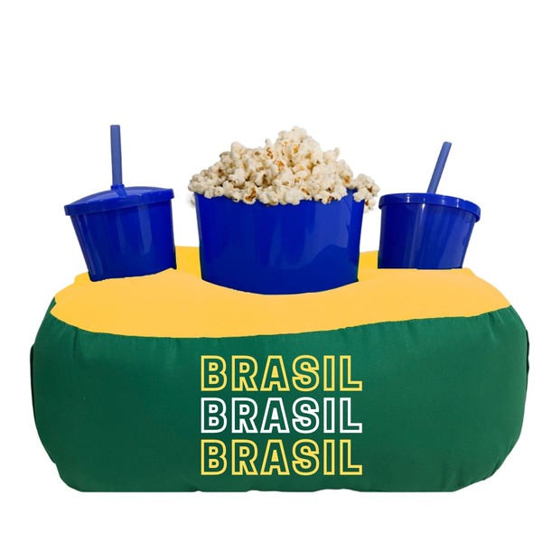Almofada Porta Pipoca Verde E Amarela Copa Brasil Verde