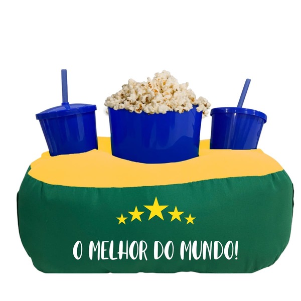 Almofada Porta Pipoca Verde E Amarela Melhor Do Mundo Verde