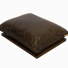 Almofada Pu Marrom Com Bandeja Madeira Borda 40x50cm