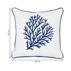 Almofada Quadrada Coral Poliéster Azul 45x45cm