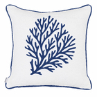 Almofada Quadrada Coral Poliéster Azul 45x45cm