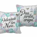 Almofada Quadrada - Deus família amigos
