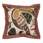 Almofada Quadrada Folhagem Canto do Tucano Multicolorida 50x50cm