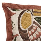 Almofada Quadrada Folhagem Canto do Tucano Multicolorida 50x50cm