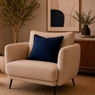 Almofada Quadrada Jacquard Shine Lisa Azul Mar 50x50cm