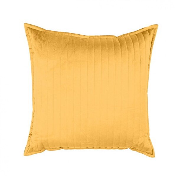 Almofada Quadrada Veludo Luxor Perfil Matelados Amarelo Ouro