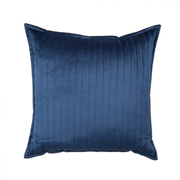 Almofada Quadrada Veludo Luxor Perfil Matelados Azul Marinho