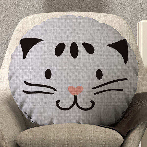 Almofada Redonda Avulsa Cheia Infantil Bichinhos 45cm X 45cm