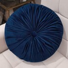 Almofada Redonda Capitonê Zafu Azul Marinho