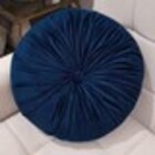 Almofada Redonda Capitonê Zafu Azul Marinho