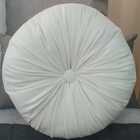 Almofada Redonda Capitonê Zafu Cru