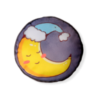 Almofada Redonda Decorativa Criativa Lua Preto