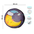 Almofada Redonda Decorativa Criativa Lua Preto