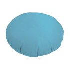 Almofada Redonda Em Veludo Com Ziper Azul Turquesa